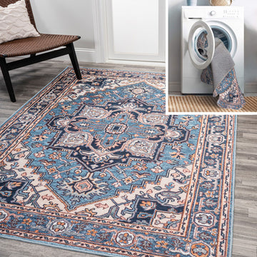 Cirali Ornate Large Medallion Washable Area Rug